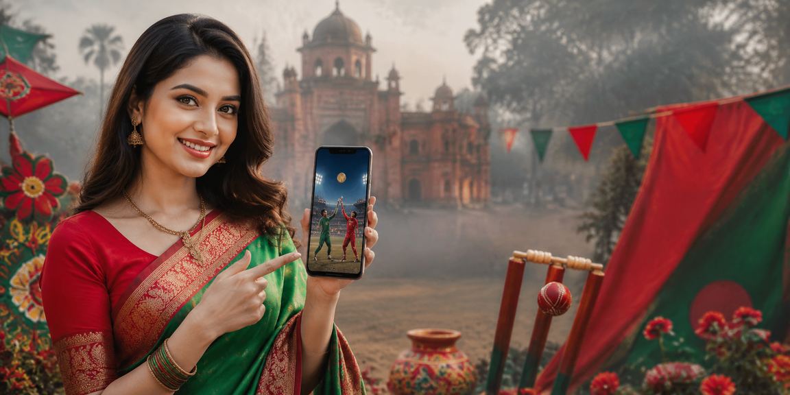 রংপুরে পহেলা বৈশাখে টস প্রেডিকশন করছেন বাংলাদেশি মডেল
